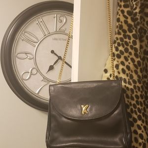 Paloma Picasso vintage leather bag w/ gold chain made in Italy